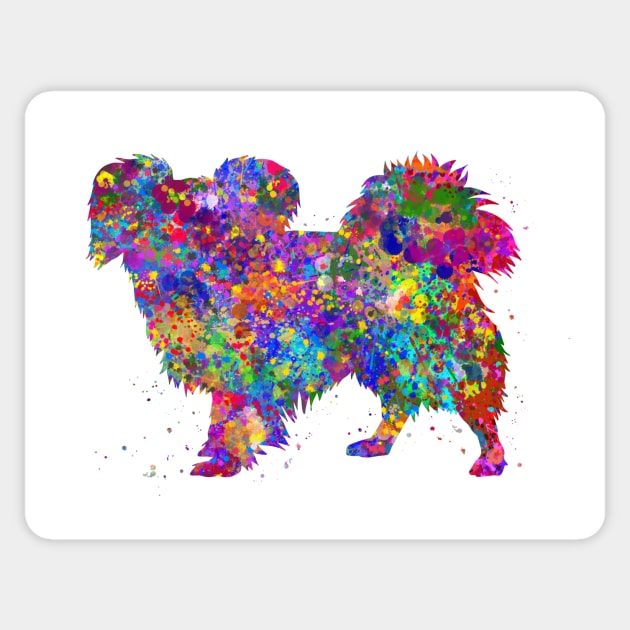 Papillon dog watercolor Sticker by Yahya Art